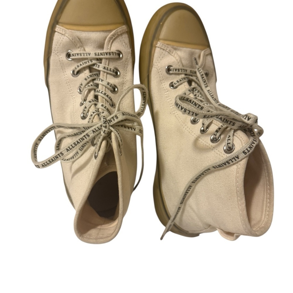 All Saints Women's Cream High-Top Sneakers - Picture 3 of 12